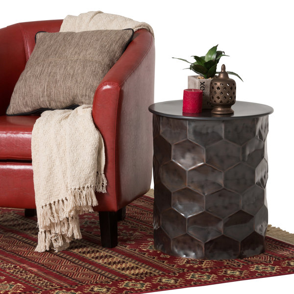 Ivy Bronx Olin Iron Drum End Table & Reviews Wayfair